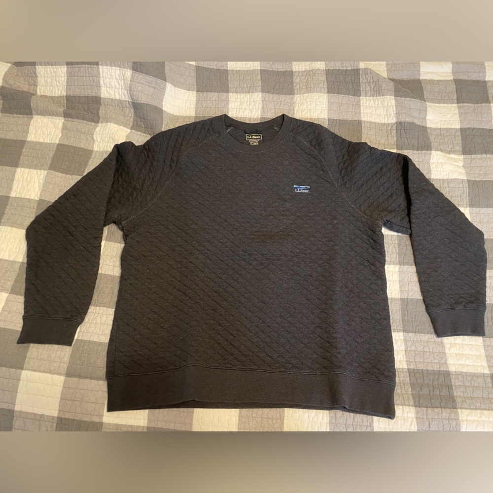 LL Bean Quilted Crew Neck Sweater XL